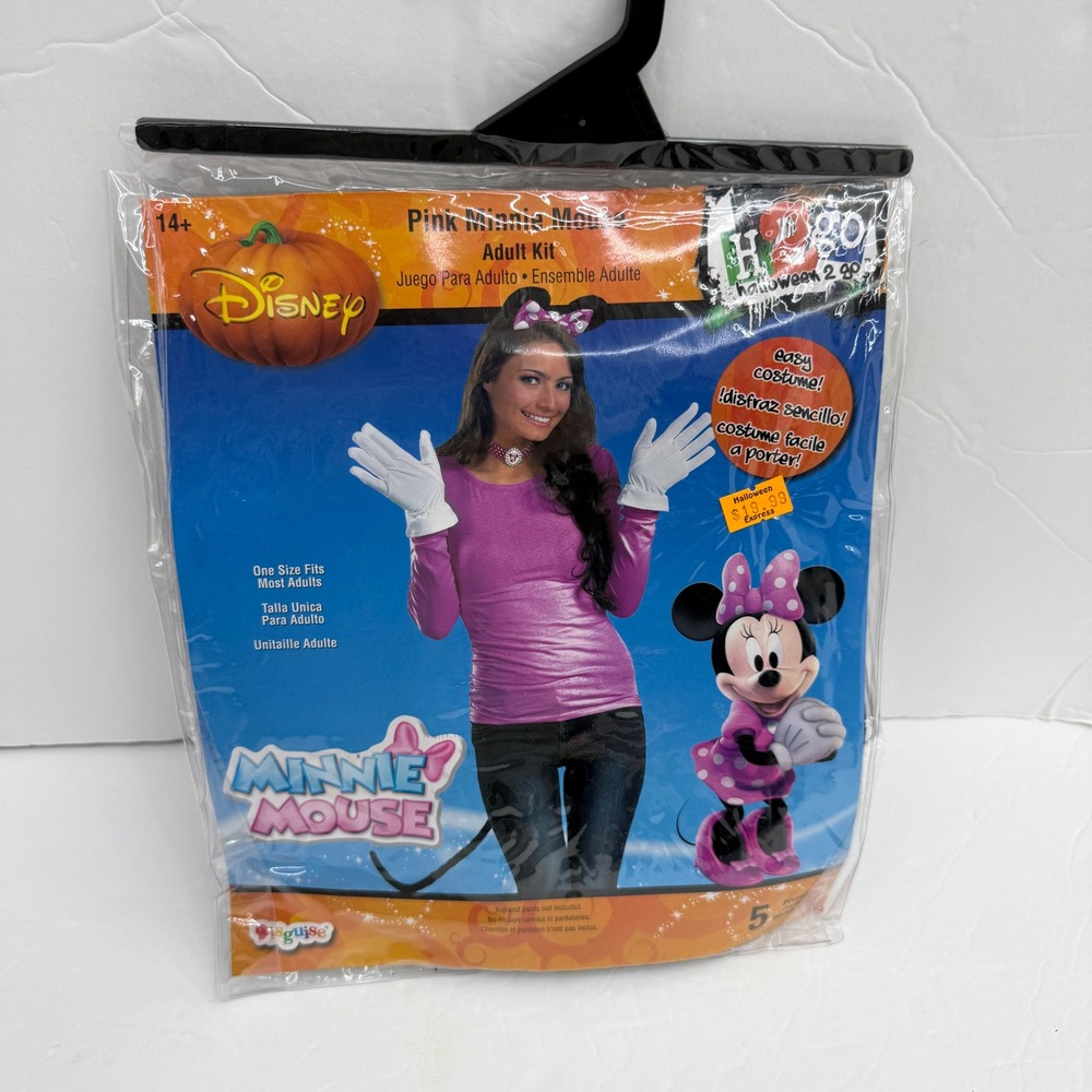 Disney Minnie Mouse Costume Kit Women OS Pink Black Accessory Set Halloween